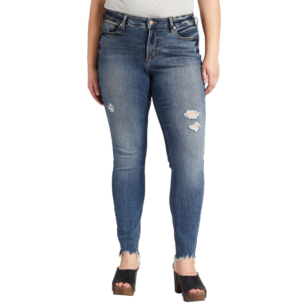 Silver Jeans Co. Plus Size 22W Suki Distressed Skinny Fit Eco Friendly Jeans NWT
